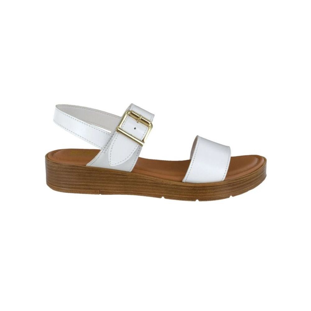 BELLA VITA Womens White Adjustable Strap Tay-italy Buckle Sandals 6 Extra Wide - Picture 3 of 4